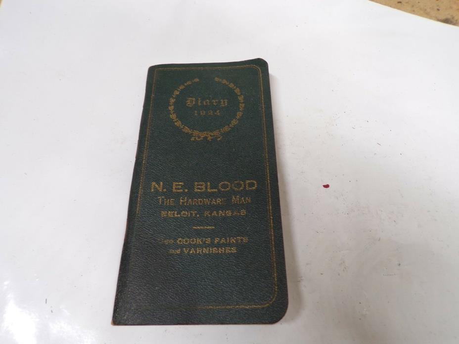 1924 Pocket Ledger N E Blood Hardware Beloit Kansas