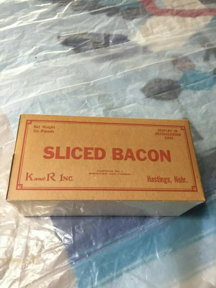 Original K and R Sliced Bacon Adv. Box-1940 - 1960's