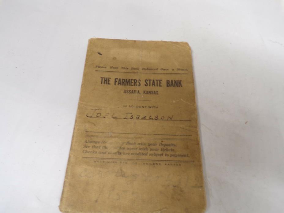1920's Pocket Ledger Joel Isaccson Assaria Kansas