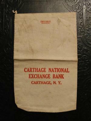 7461----1930s Carthage National Exchange Bank money bag - Carthage NY