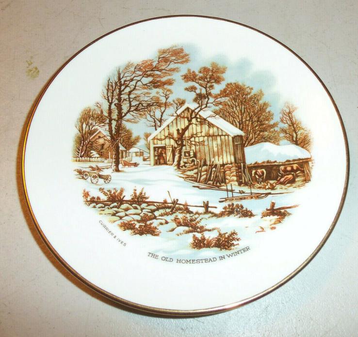 Old Homestead in Winter Currier & Ives Collector's Plate Limited Edition 1978