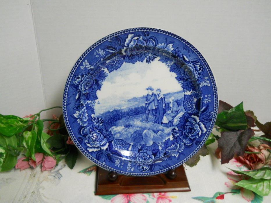 Antique Wedgewood Flowblue Ilgrim Exile J.M. O.&S. Co.  Plate