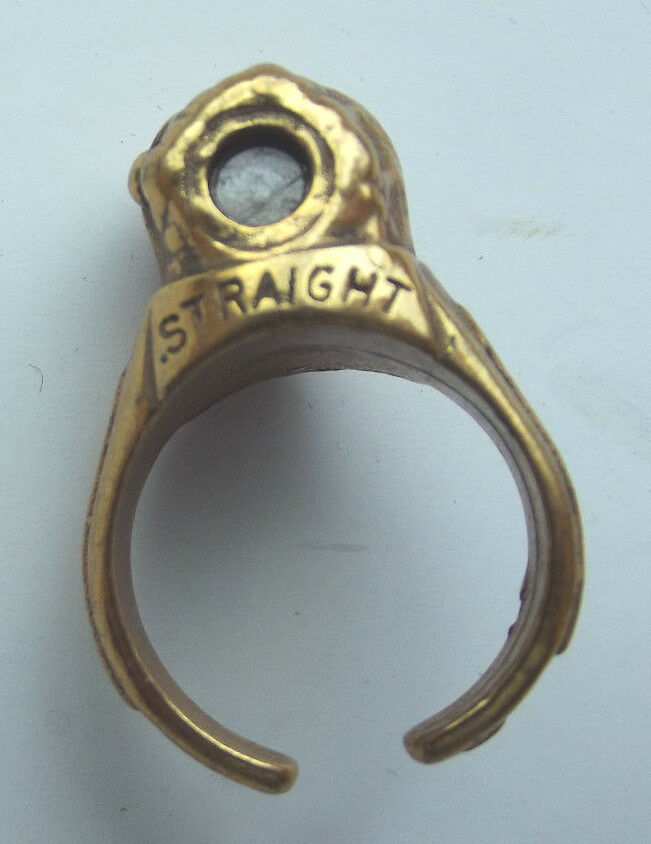Straight Arrow Gold Nugget Secret Hidden Picture Ring w Free Shipping