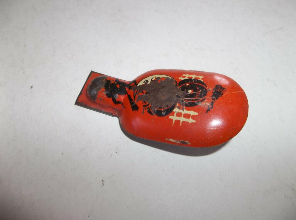 Vtg Tin Litho Halloween Clicker Witch, Pumpkins & Moon made in U.S.A.