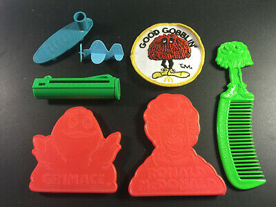 1970s/ Early 80s -  McDonalds Premiums Lot of 7 - Patch, Groomer & Toys