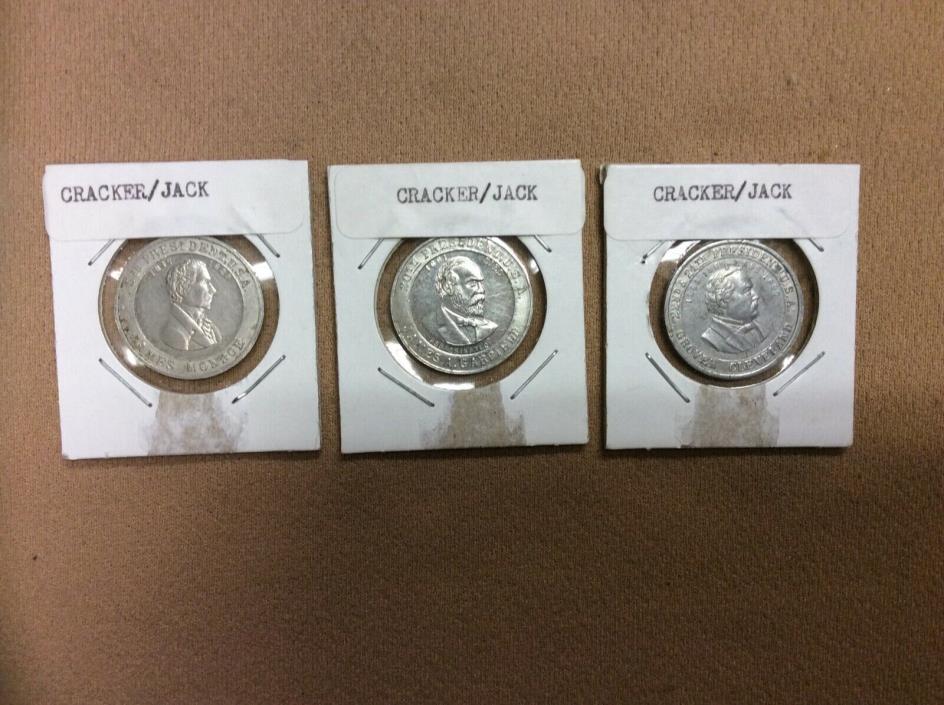 vintage metal cracker jack prizes, President Coins