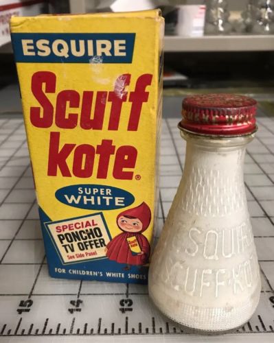 Vintage Esquire Scuff-Kote Shoe Polish In Box~Super White