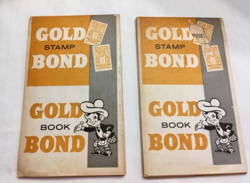 2 Vintage Gold Bond Trading Stamp Books Never Used, great collectible 1960's