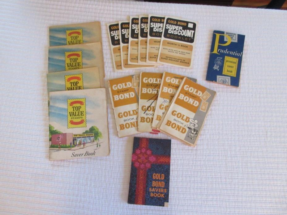 Lot of Vintage Stamp Books Top Value, Gold Bond & Prudential