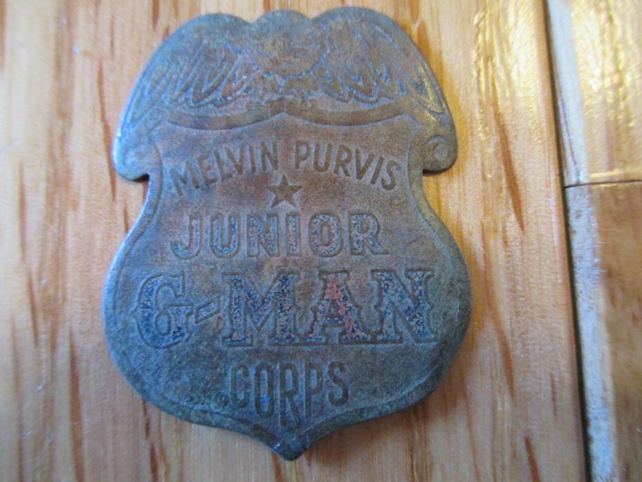 Melvin Purvis junior G Man corps Metal Badge