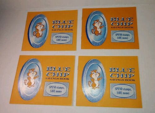 4-New Regular Full Size 1960's Unused Blue Chip Savings Book No Stamps