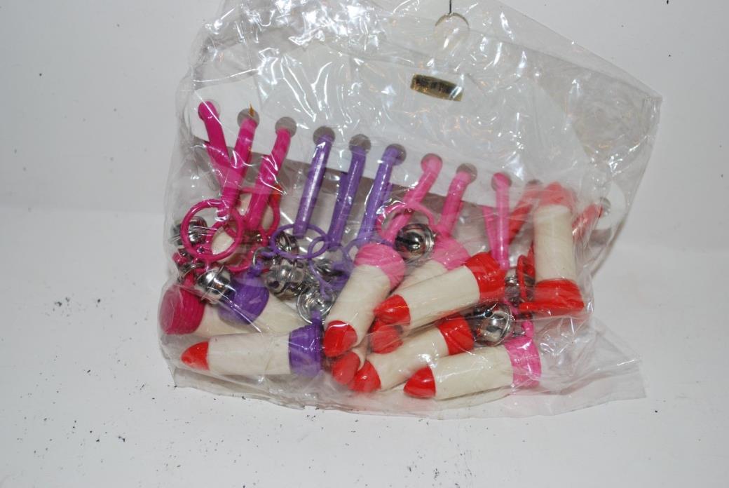 Vintage 12 Never Opened 1980s Bell Clip On's Charms for Necklace - Lipstick