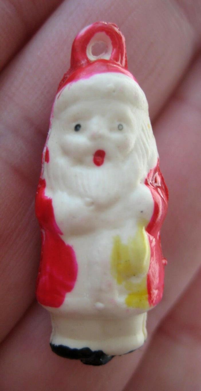 1940's VTG Puffy Celluloid SANTA CLAUS Christmas Cracker Jack Prize Toy Charm