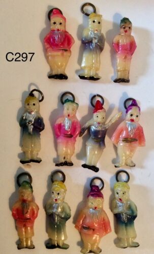 Vtg 11 Dwarves Disney Celluloid Charm Lot Cracker Jack Prizes