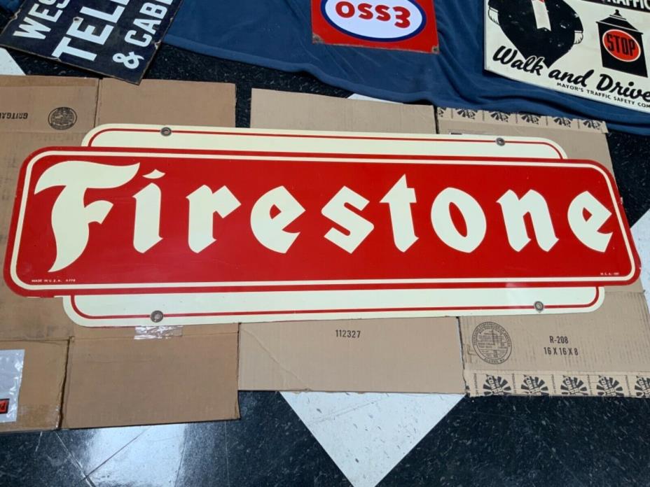 New Old Stock double sided Firestone sign