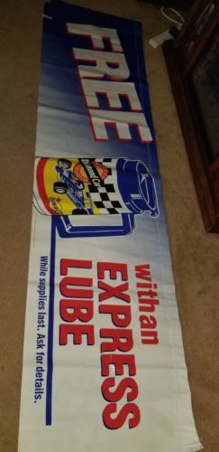 AUTHENTIC SUNOCO OIL & LUBE SIGN BANNER APPROX 10ftTBY3FT ORIGINALpromo rare