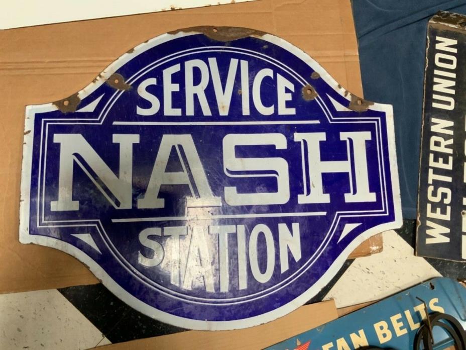 Very Rare NASH porcelain dealership sign