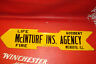 1960's life fire McINTURF INSURANCE AGENCY mendota illinois tin advertising sign