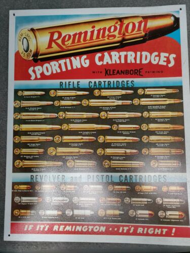 Remington Sporting Cartridges Tin Sign 13 x 16in