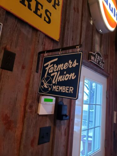 Farmers Union Member Sign Two Sided Authentic