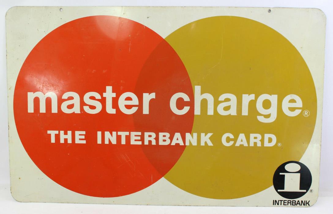 Vintage Master Charge Interbank Metal Sign Advertising 28
