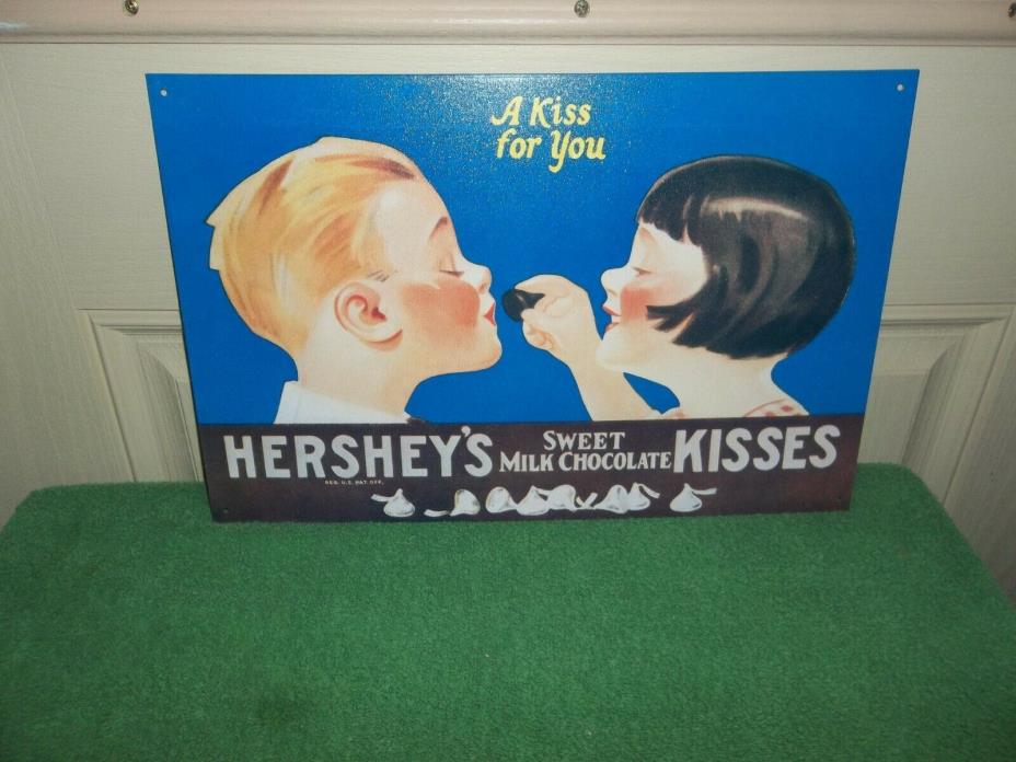 VINTAGE 1998 HERSHEY ''A KISS FOR YOU'' METAL SIGN