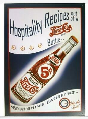 Pepsi:Cola Hospitality Recipes Metal Sign  Metal Sign 17 x 11 1/2