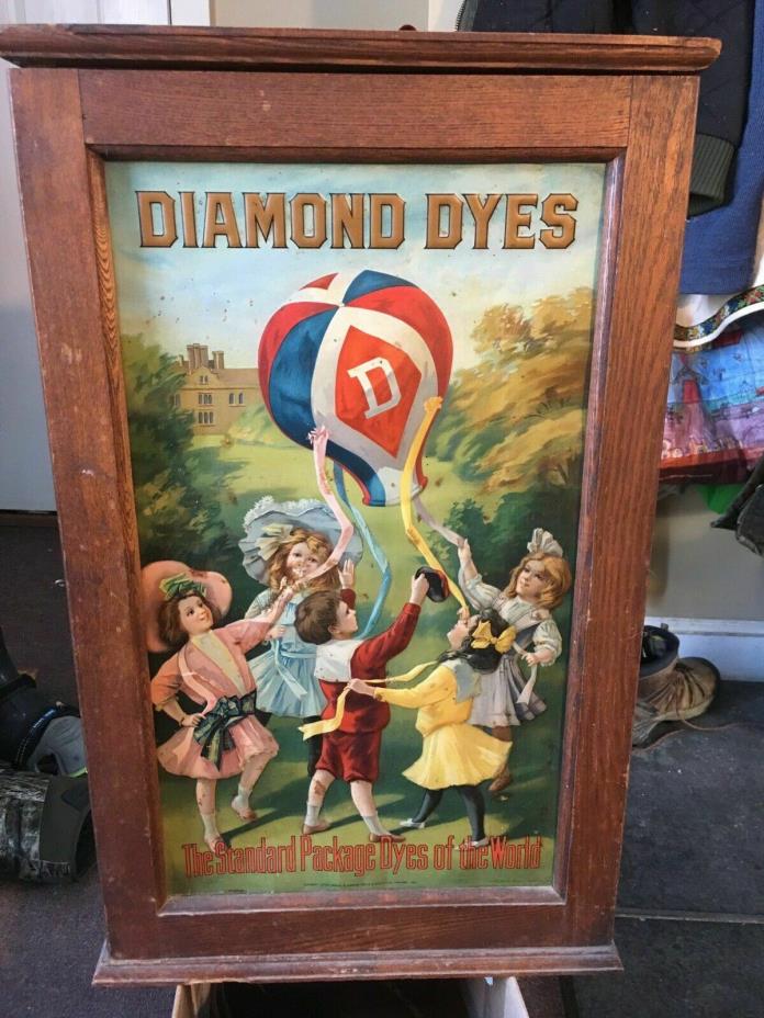 Vintage c.1900 Diamond Dyes Oak Cabinet 25