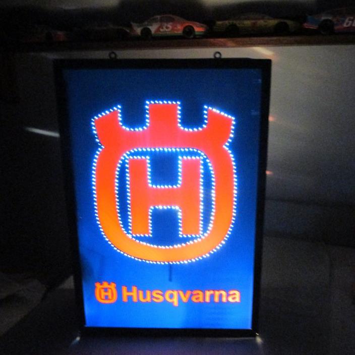 Vintage Husqvarna Dealer Fiber Optic Advertising Sign Works Great RARE