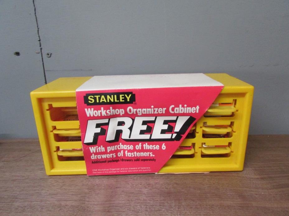 VINTAGE STANLEY TOOLS HARDWARE CABINET W HARDWARE AND LABEL