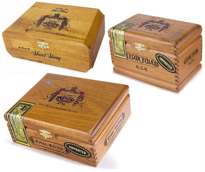 Arturo Fuente Empty Wooden Cigar Box - Short Story Flor Fina 8-5-8 Cuban Corona