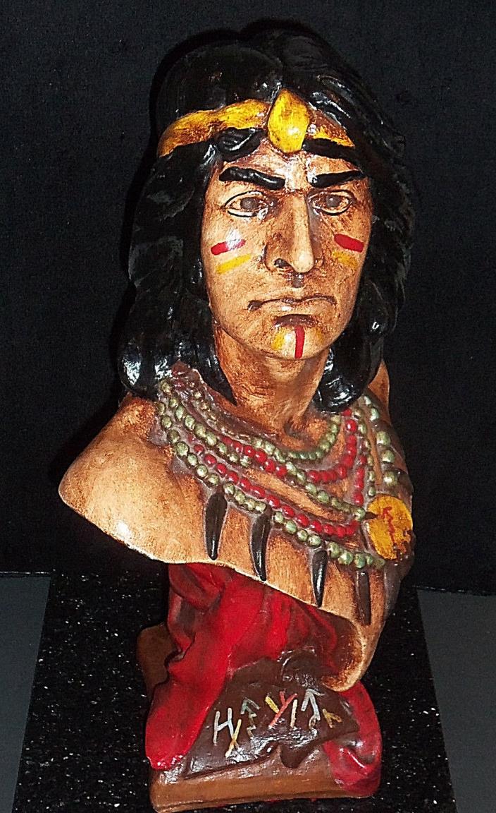 ANTIQUE CIGAR STORE INDIAN HIAWATHA BUST 20