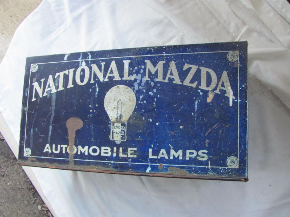National Mazda Automobile Lamps 1920's 30's Store Display Cabinet