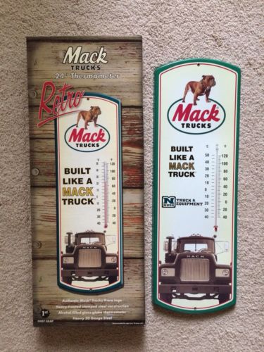 Vintage Rare NOS Mack Trucks Metal Thermometer
