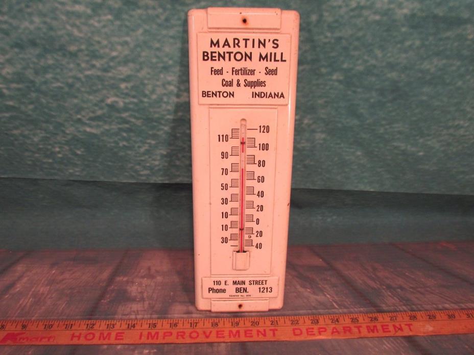 Thermometer Advertising Martin's benton Mill Indiana Coal feed seed