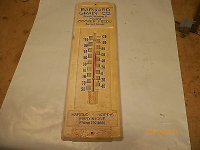 Old Metal Thermometer Cooper Feeds Barnard Kansas Grain Co.