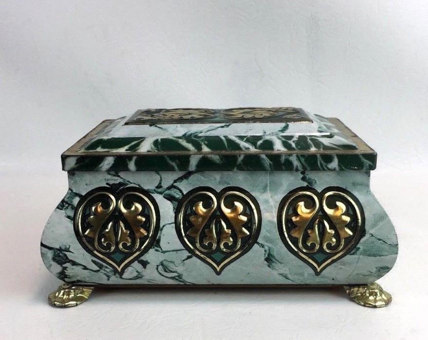 Fricke and Nacke West Germany Tin Green Marble Pattern
