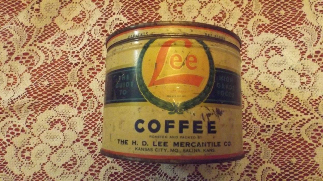 Vintage RARE H.D.LEE MERCANTILE CO Coffee Can Kansas City, Salina, Kansas