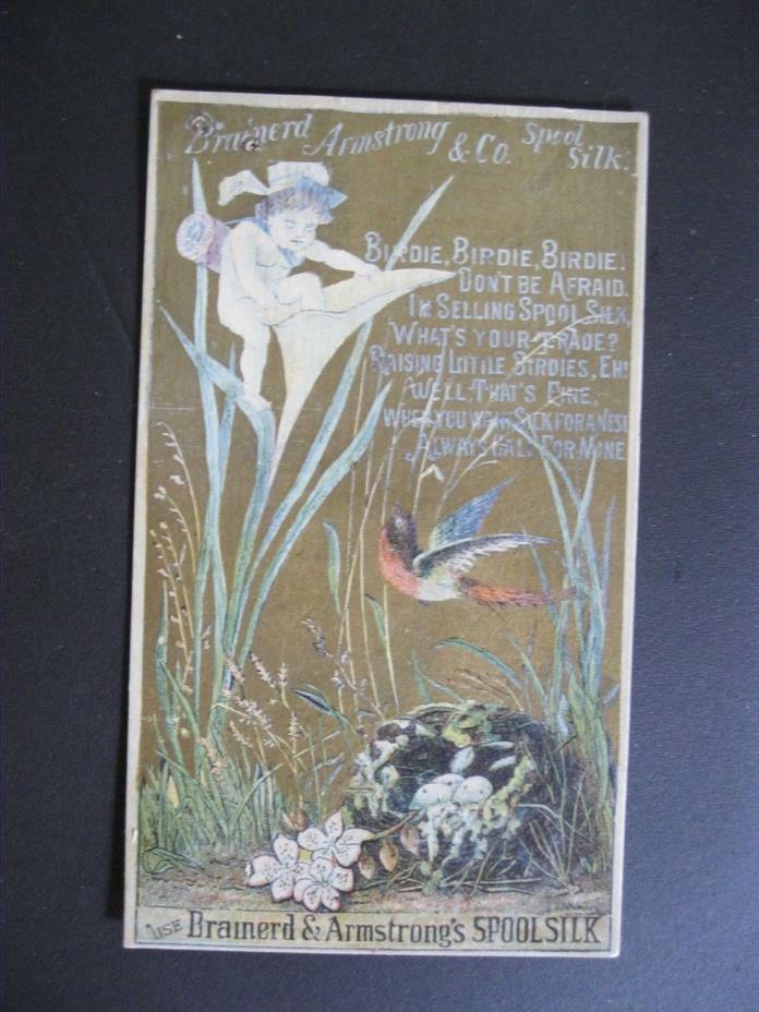 Victorian Trade Card S.S. Ireland Dexter ME Brainerd Spool Silk Garden Fairy 13