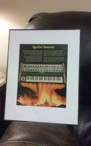Framed 1981 Crumar Stratus synthesizer keyboard vintage photo print ad