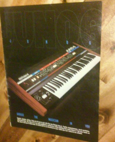 Framed 1983 Roland Juno 6 synthesizer keyboard vintage photo print ad