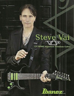 Steve Vai Signature Ibanez UV70PBK Universe guitar ad 8 x 11 advertisement print