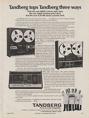 Tandberg - Reel/Cassette Decks - Original Magazine Ad -1973 (NW)