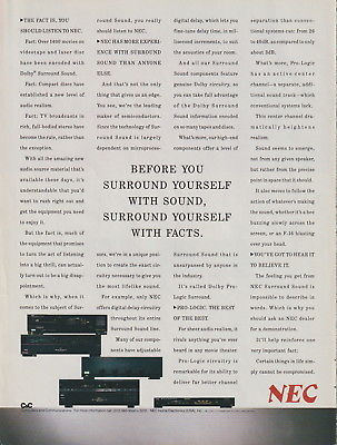 NEC - Audio/DS8000U VCR - Original Magazine Ad -1988 (NW)