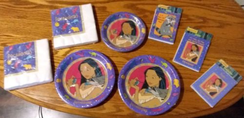 1995 Pocahontas Birthday Party Set: 8pcs, all New Never Opened