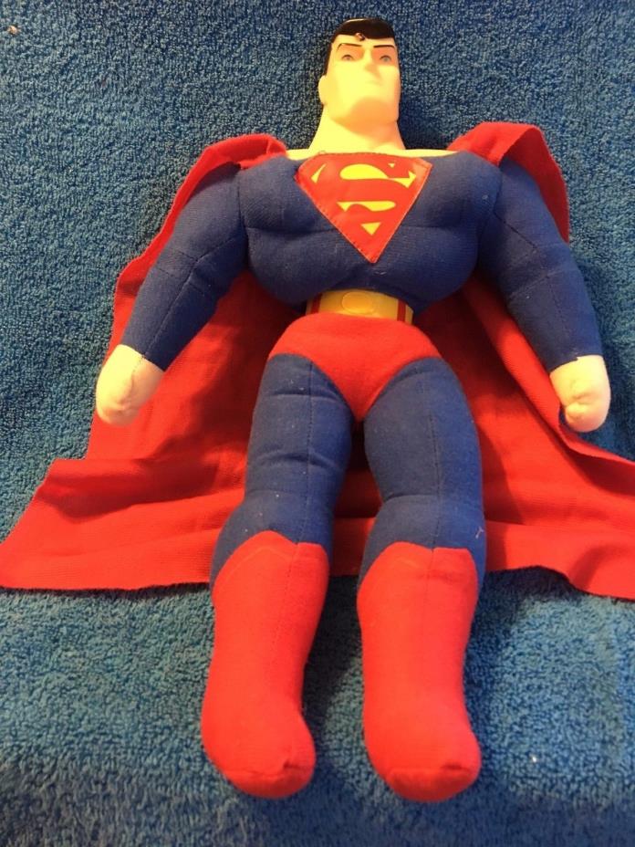 SUPERMAN TY FACTORY 16 inch PLUSH WITH PLASTIC HEAD