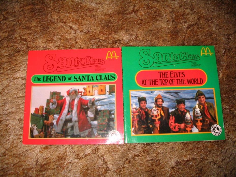2 Vintage Children's  Books SANTA CLAUS: The Movie 1985.  McDonald's Happy Meal