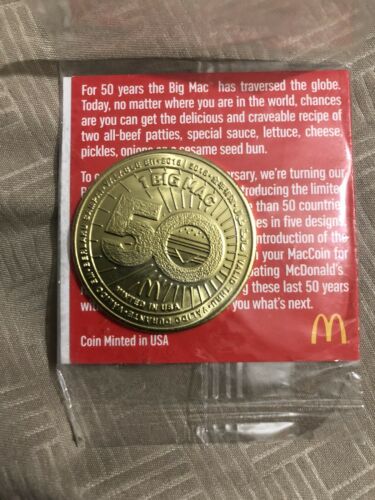NIP McDonald's 50 Years Of Big Macs Commemorative Mac Coin Ltd Ed 2008-2018