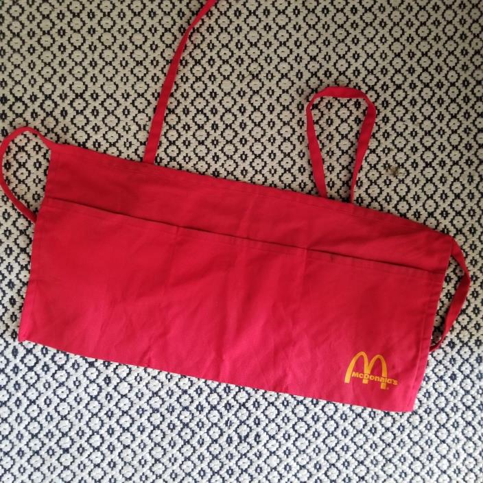 Vintage McDonald's Red 1/2 Apron 3 Pockets Made In U.S.A. costume