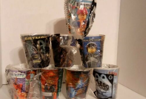 Complete Set of 8 THE LEGO MOVIE McDonalds 2014 3D Holographic Collectible Cups